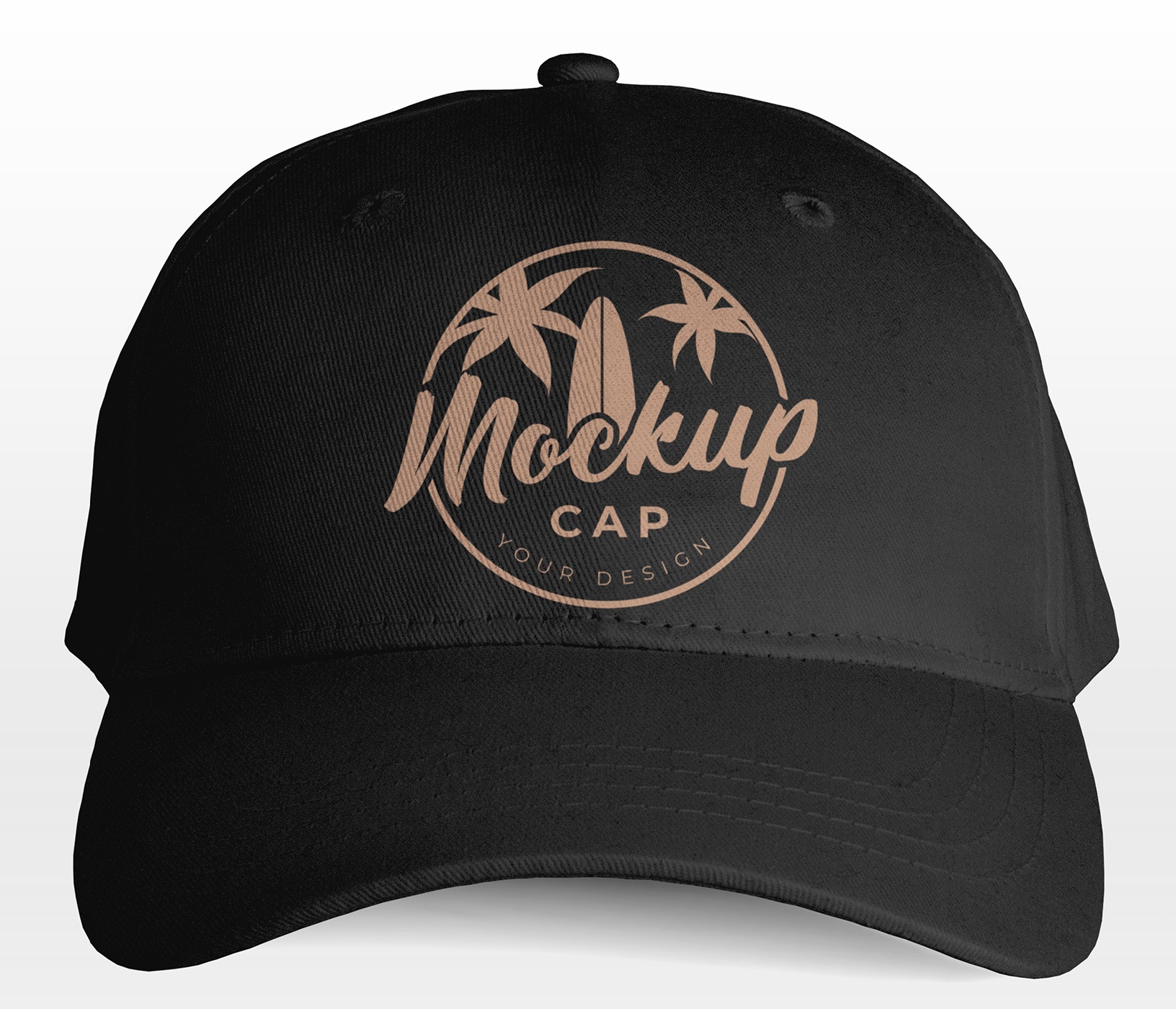 black cap front view mockup